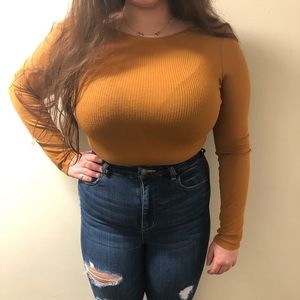 Mustard yellow body suit
